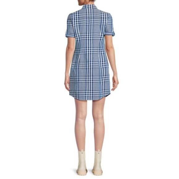 NEW THEORY Plaid Mini Shirt Dress SIZE 2 - Picture 2 of 10